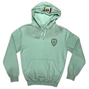 Cross Colours Hoodie Sweatshirt Womens Sz XS Green Oversize Equality Love Peace